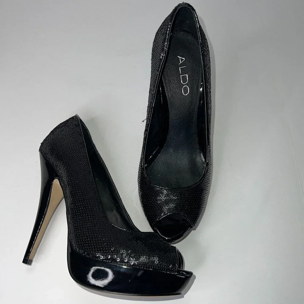 ALDO Sequins Platform Heels 8